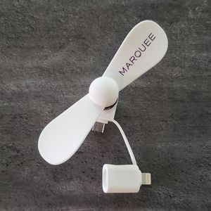 White Purple Classic Marquee Mini Fan